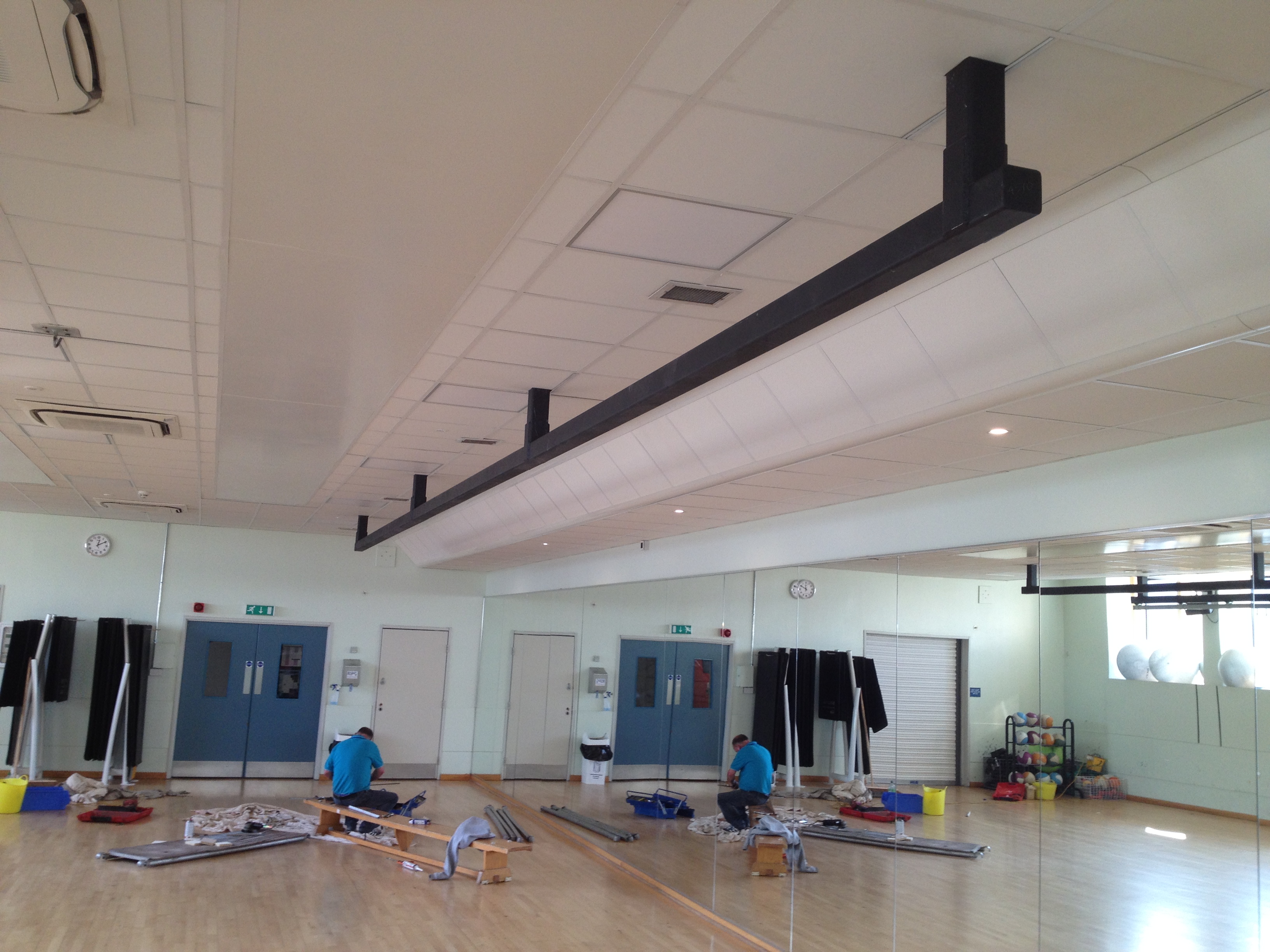 trx beam beams boxing bag installation rails glasgow installed university